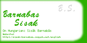 barnabas sisak business card