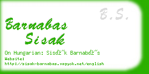 barnabas sisak business card